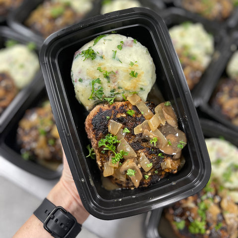 BACK! Salisbury Steak Turkey Burger with Mashed Potatoes