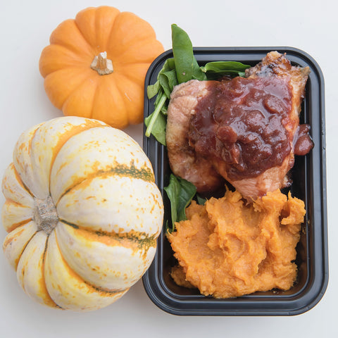 BACK! Cranberry Chicken Thighs and Sweet Potato Mash