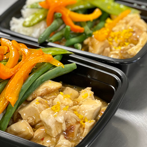 Last Time! Healthy Orange Chicken, Green Beans, and Jasmine Rice