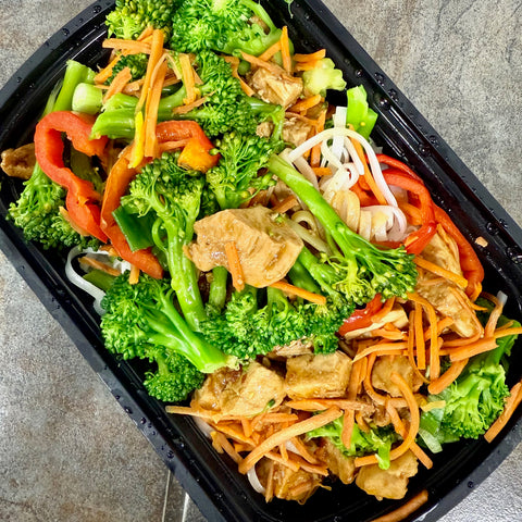 NEW! Sticky Asian Chicken with Rice Noodles