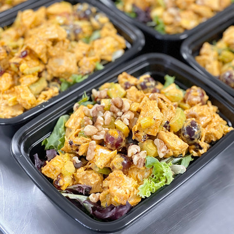 BACK! Sweet and Savory Chicken Salad over Fresh Greens