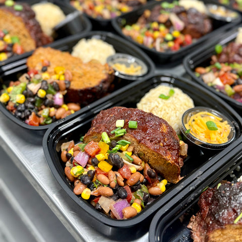 BACK! Taco Tuesday Turkey Meatloaf with Honey Chipotle Glaze, Brown Rice, and Cowboy Caviar