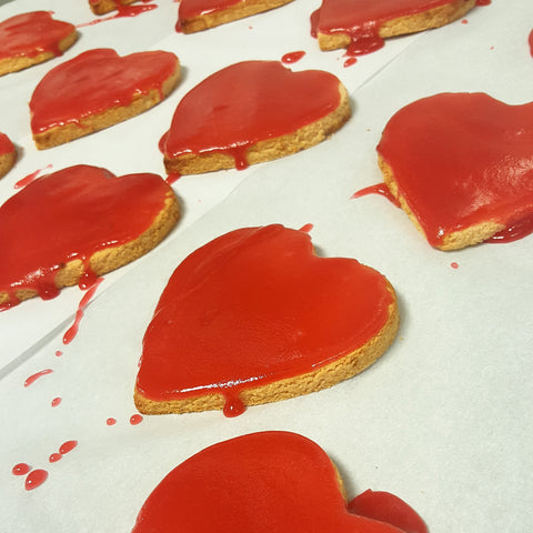 Valentine Red Heart Shaped Cookies